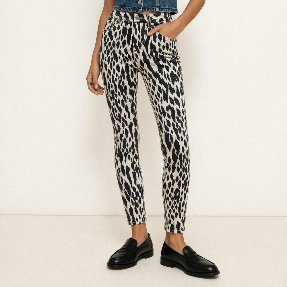7 For All Mankind Animal Print Skinny Jeans Size‎ 27 (US 4)